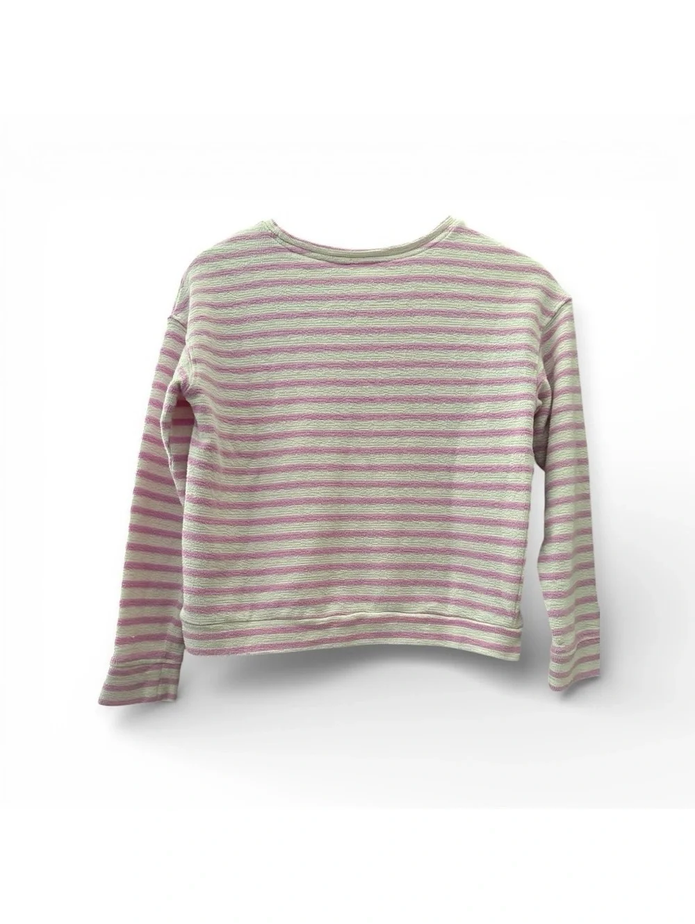 Cat & Jack Pink & White Lightweight Slugged Striped Sweatshirt Pink White SS